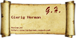 Gierig Herman névjegykártya